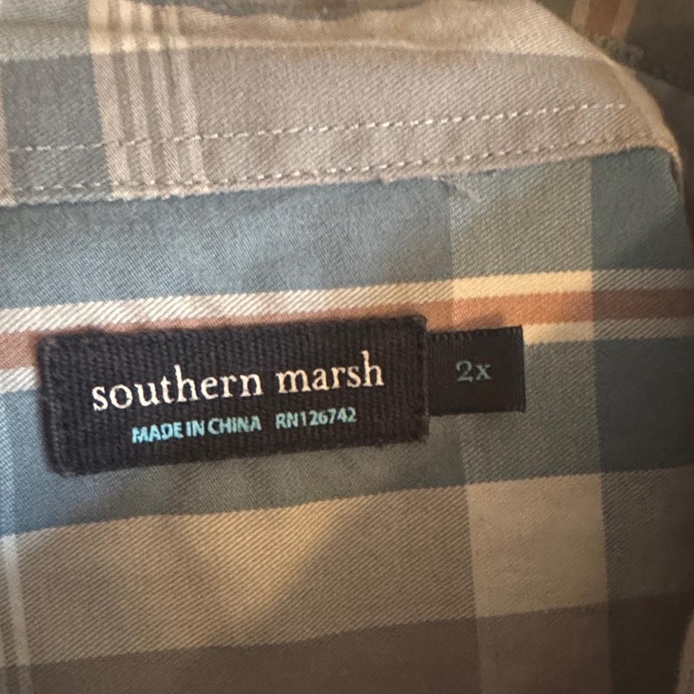 Southern Marsh Blue and Gray Checkered Shirt - Picture 4 of 4